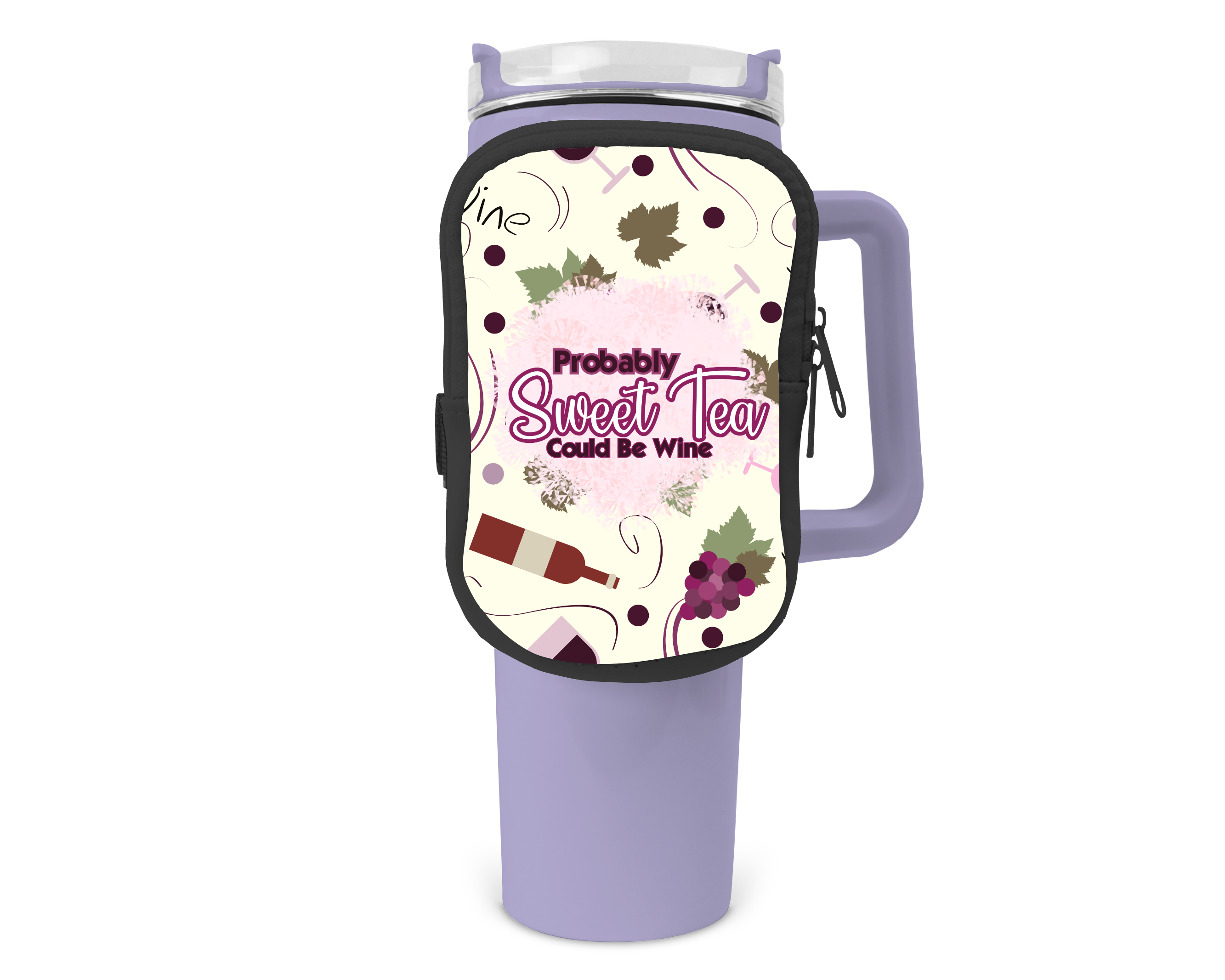 Probably Sweet Tea Could Be Wine Zippered Pouch/Bag For 40oz Tumbler