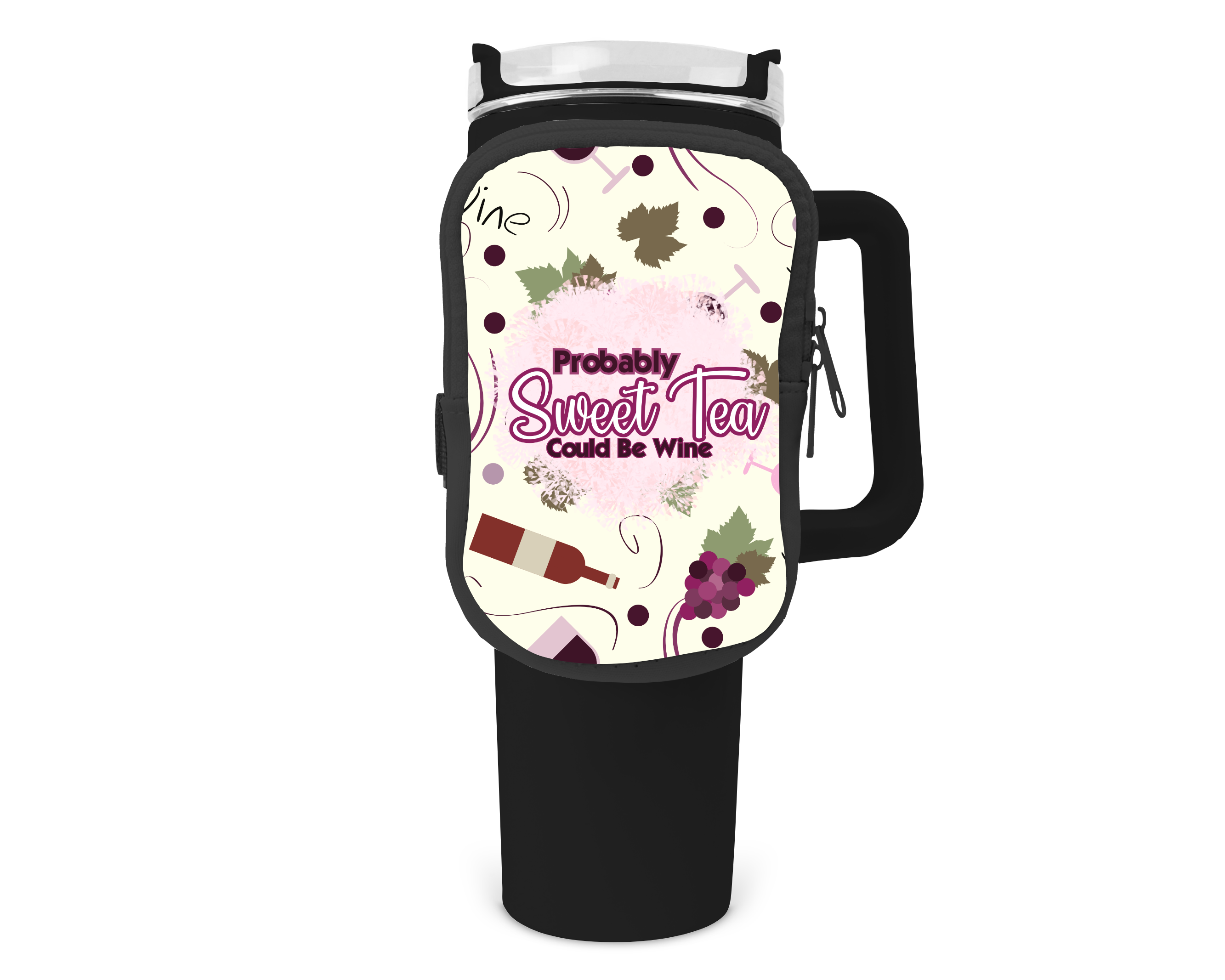 Probably Sweet Tea Could Be Wine Zippered Pouch/Bag For 40oz Tumbler