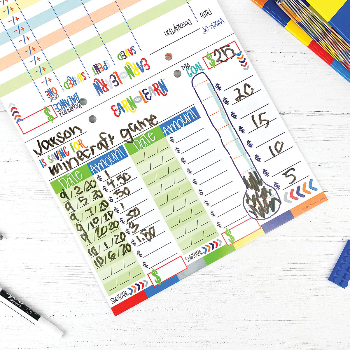 Earn & Learn® Kids Money Management Chore Chart Pad