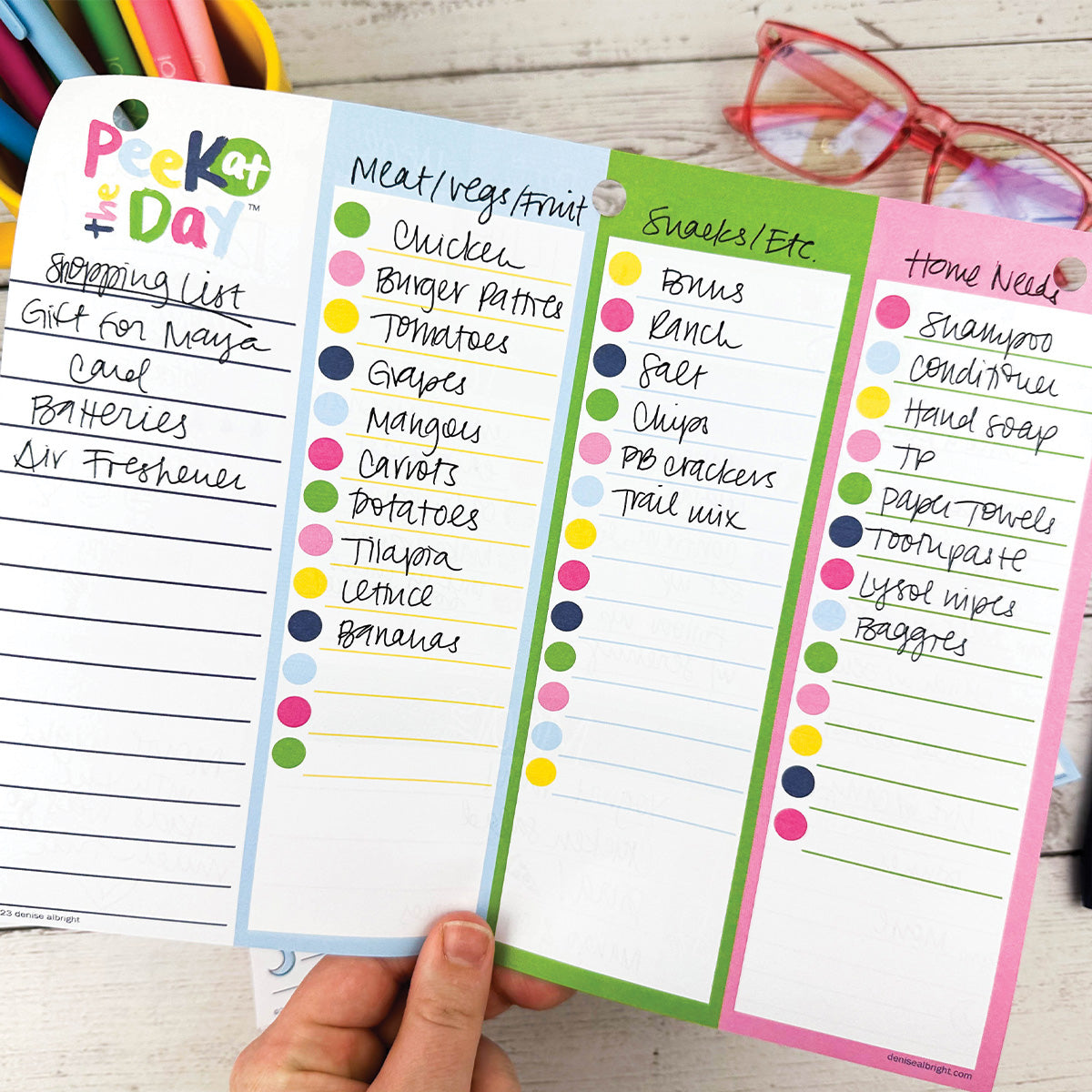 Peek at the Day™ Daily Planner Pad | All Bright & Cheery