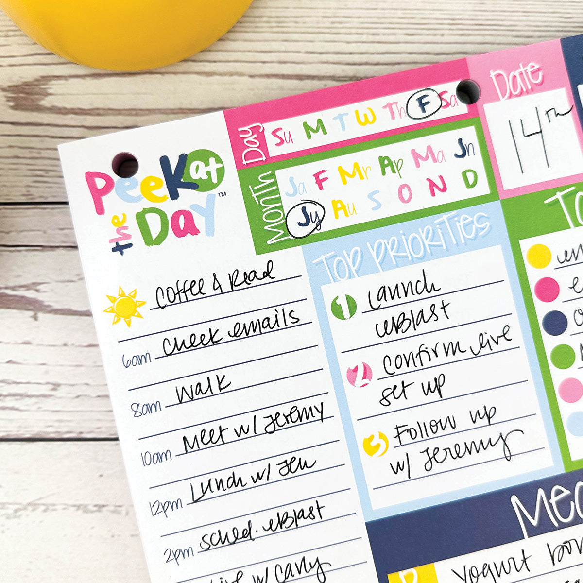 Peek at the Day™ Daily Planner Pad | All Bright & Cheery