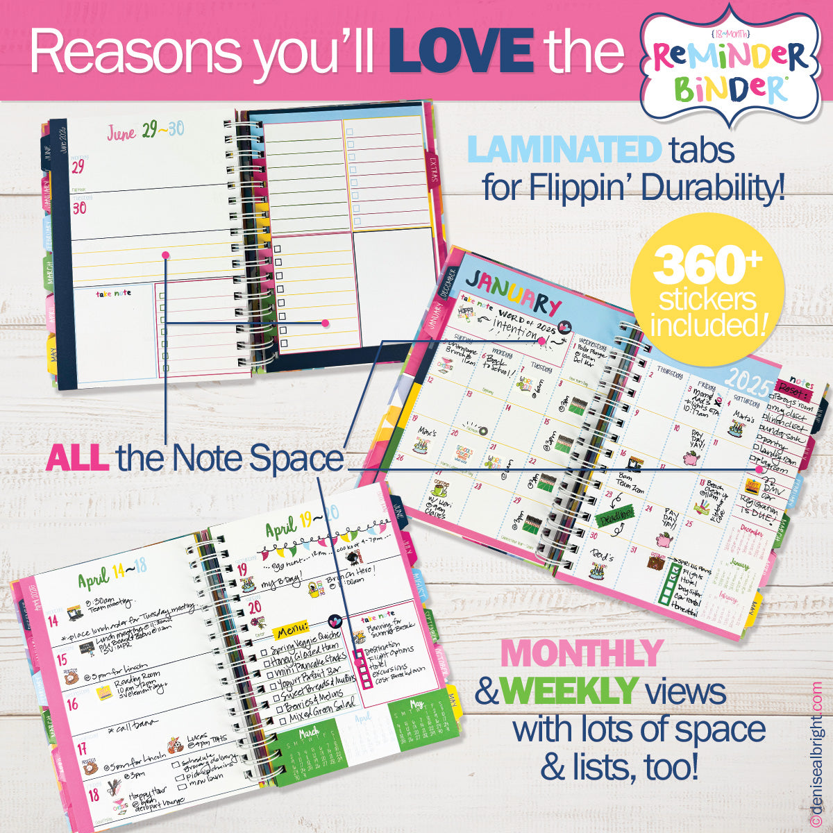 NEW! Dream Gift Planner Bundle | 2025-26 Reminder Binder® Planner | [2] Planner Pads & Pocket Notebook